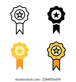 medal trophy icon logo design vector template illustration with trendy style . EPS 10