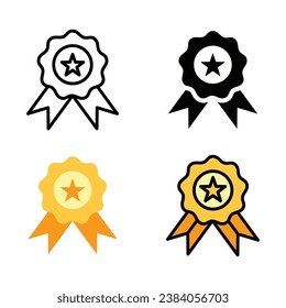 medal trophy icon logo design vector template illustration with trendy style . EPS 10