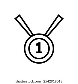 Medal, Trophy icon. Simple vector sign.