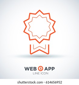 medal trophy line vector icon