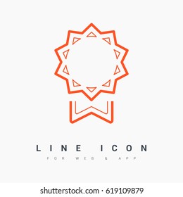 medal trophy line vector icon