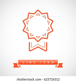 medal trophy line vector icon