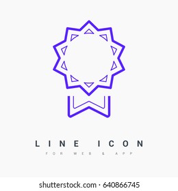 medal trophy line vector icon