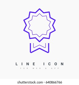 medal trophy line vector icon
