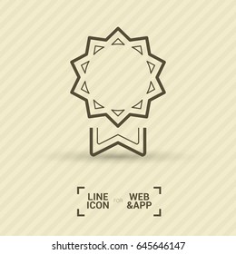 medal trophy line vector icon