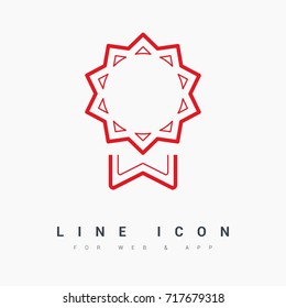 medal trophy line vector icon