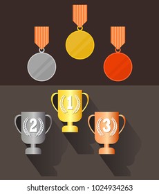 medal & trophy vector