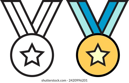 Medal, trophy vector flat design