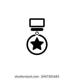 Medalla al Valor. Medalla de Honor. Icono de Vector plano de War Military Award. Símbolo sólido simple aislado sobre fondo blanco