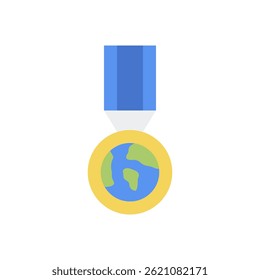 Vetor de Medalhas para Reconhecimento de Prêmios e Conquistas - Ilustração do emblema do vencedor, ícone do prêmio de esportes e competição. Ícone Simples
