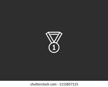 Medal Vector Black Background Icon