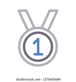 medal vector color line  icon 