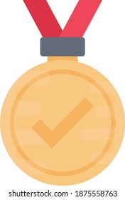 medal vector colour flat icon