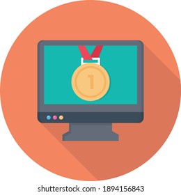 icono plano de color vectorial de medalla