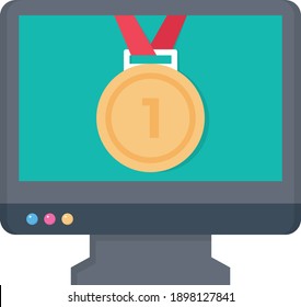 medal vector colour flat icon