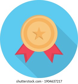 medal vector colour flat icon