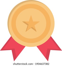 icono plano de color vectorial de medalla