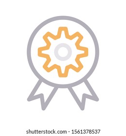 medal vector colour line icon 