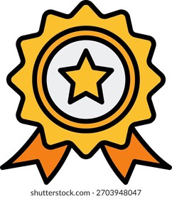 Diseño de Vector de medalla en estilo moderno, reconocimiento por la contribución a la concienciación sobre el SIDA y concepto de defensa de la salud. Icono de línea llena