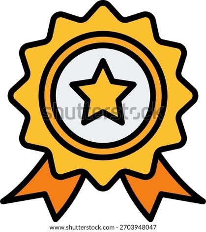 Medal vector design in modern style, recognition for AIDS awareness contribution and healthcare advocacy concept. Filled Line Icon