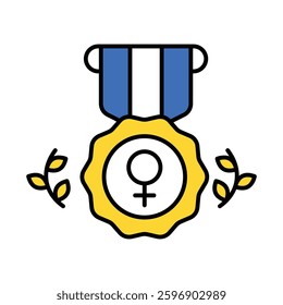Medal vector filled outline icon. EPS 10 file