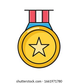 medal vector flat color icon 