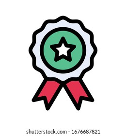 medal vector flat color icon 