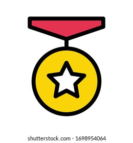 medal vector flat color icon 