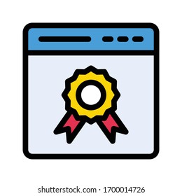 medal vector flat color icon 