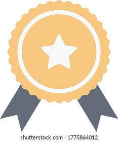 icono de color plano vectorial de medalla 