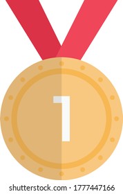 medal vector flat color icon