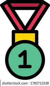 medal vector flat color icon 