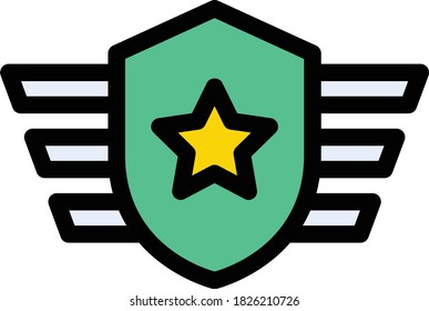 medal vector flat color icon 