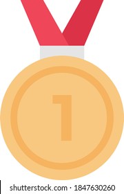 medal vector flat colour icon 