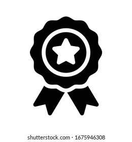 medal vector glyph color icon 