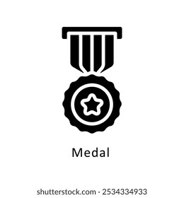 Medal vector glyph Design icon. Awards Symbol on White background EPS 10 File