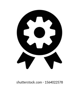 medal vector glyph flat icon