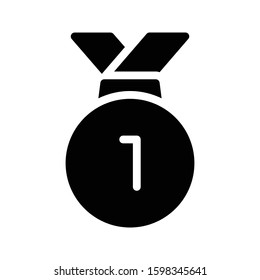 medal vector glyph flat icon 