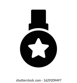medal vector glyph flat icon 