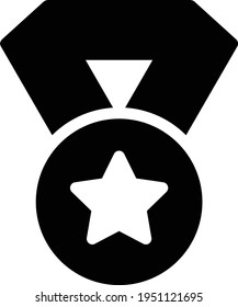 medal vector glyph flat icon