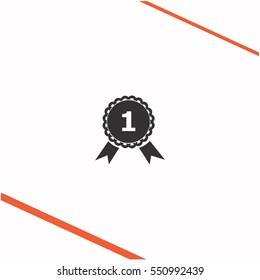 Medal vector grey icon on white background. Medal symbol stock   illustration. Business picture.