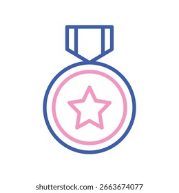 Vector de Medalla de Honor y Reconocimiento, Ilustración de la insignia del premio, logro diplomático y premio de la paz