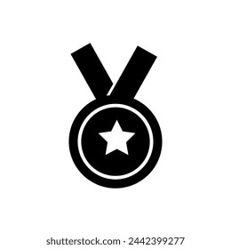 Icono de Medal Vector. Lograr vector simple ilustración plana sobre fondo blanco..eps