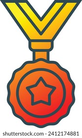 Medal vector icon. Can be used for printing, mobile and web applications.
