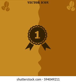 Medal vector  icon Coffee symbol background.