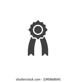 Medal vector icon. filled flat sign for mobile concept and web design. Ribbon award simple solid icon. Quality symbol, logo illustration. Pixel perfect vector graphics