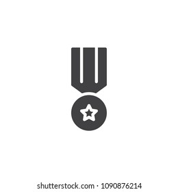 Medal vector icon. filled flat sign for mobile concept and web design. award badge simple solid icon. Symbol, logo illustration. Pixel perfect vector graphics