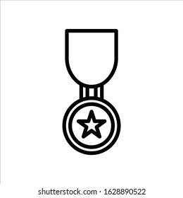 Medal vector icon. Medal flat sign design. Medal symbol pictogram. Rank icon