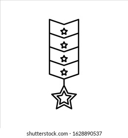 Medal vector icon. Medal flat sign design. Medal symbol pictogram. Rank icon