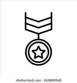 Medal vector icon. Medal flat sign design. Medal symbol pictogram. Rank icon